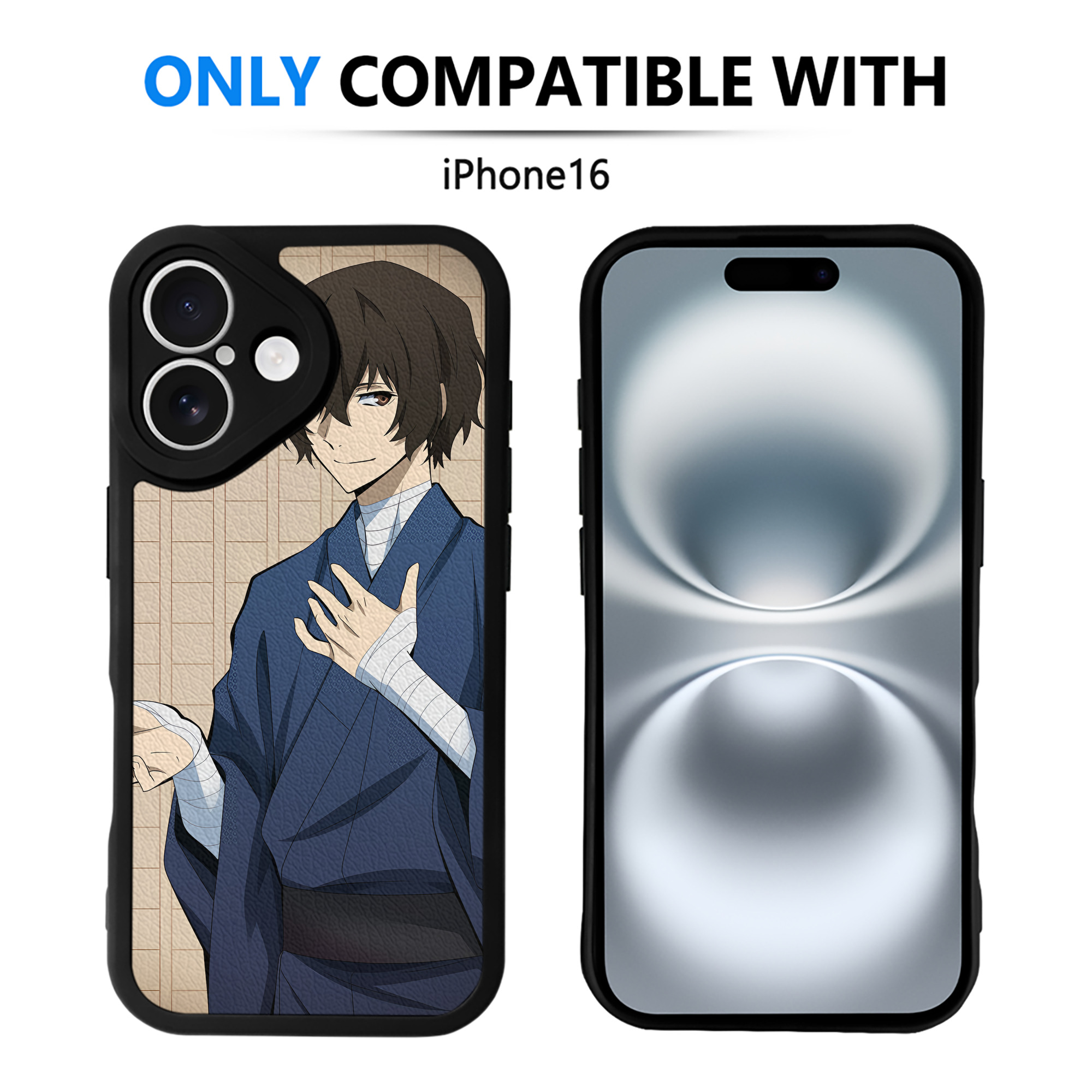 （画像用） 文豪ストレイドッグス Bungo Stray Dogs 【iPhone 16シリーズ対応】シリコンスマホケース（レザー調） 材質：シリコン